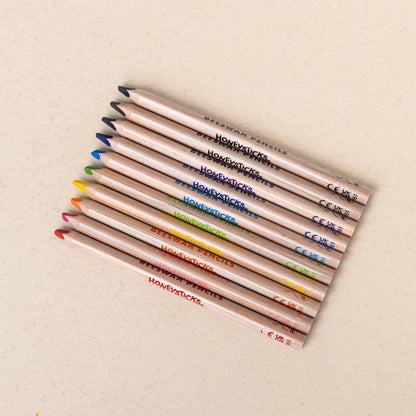 Honeysticks Magic 3-in-1 Beeswax Pencils Jumbo Triangles 10pk