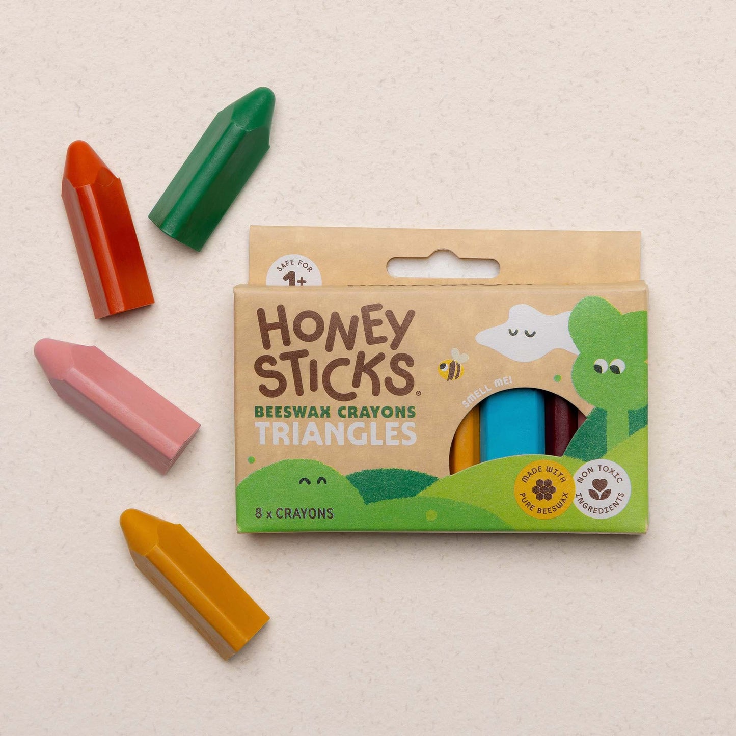 Honeysticks Beeswax Crayons Triangles 8pk
