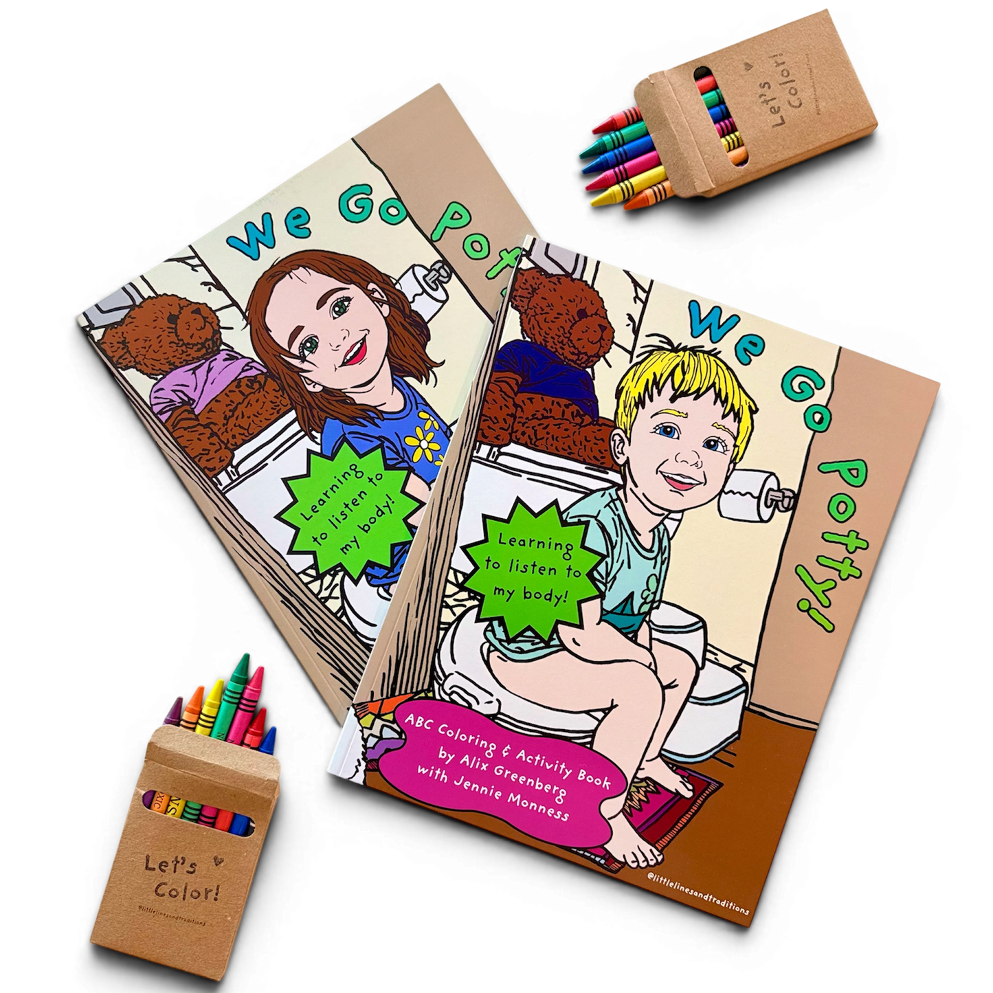 We Go Potty! Learning to Listen to My Body | Hardcover A-Z Coloring & Activity Book