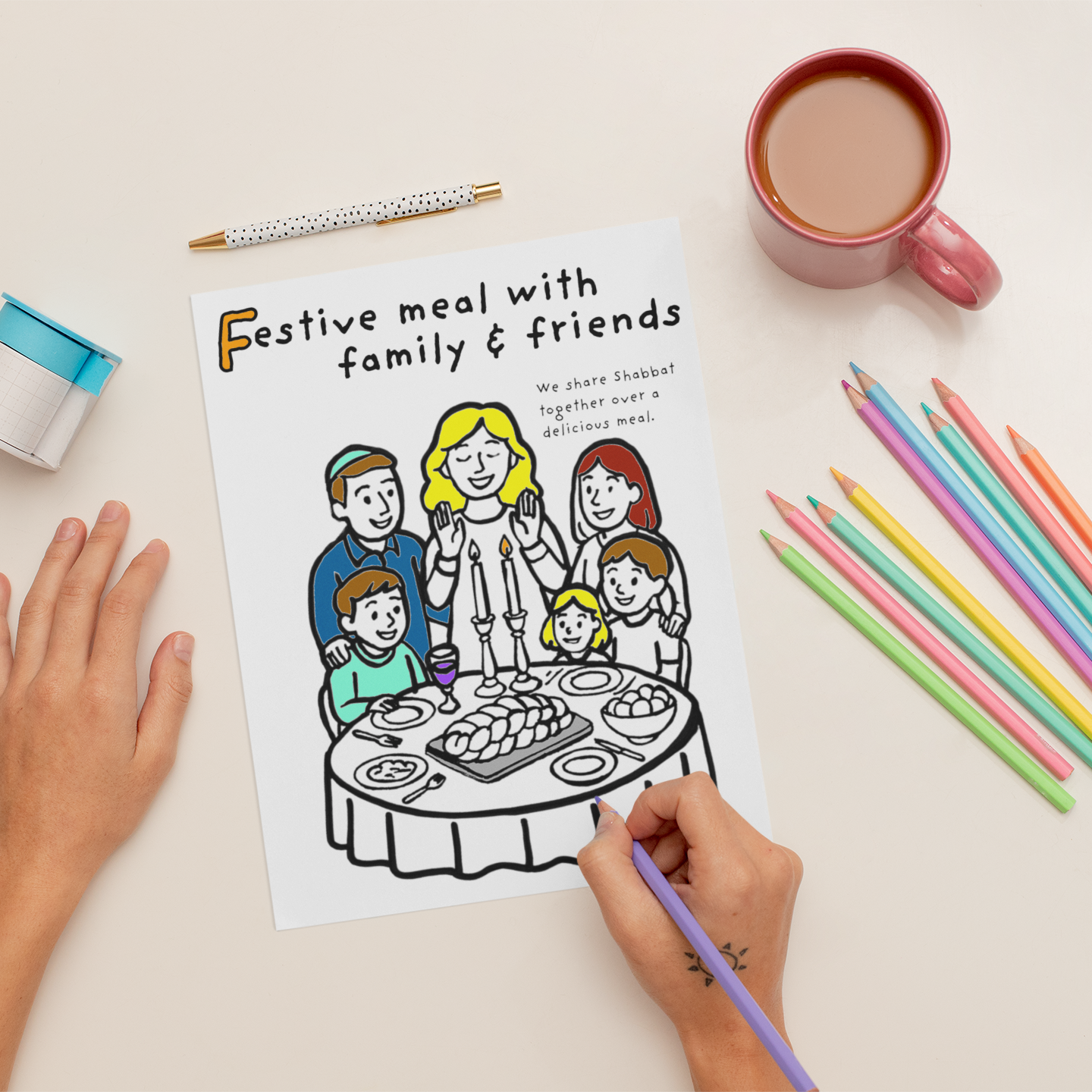Shabbat ABCs Coloring Book